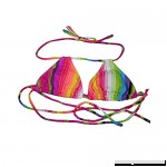 Womens Double Slide Tri Bikini Swimsuit Top Bright Stripes  B01FTQG3BY